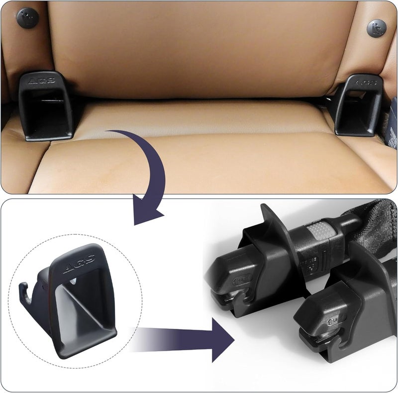 JHKLS دليل قفل حزام واجهة ISOFIX، 4 قطع من دلائل مقعد السيارة السوداء، موصل حافة دليل ISOFIX لمقاعد السيارة (4 قطع سوداء) - Image 3